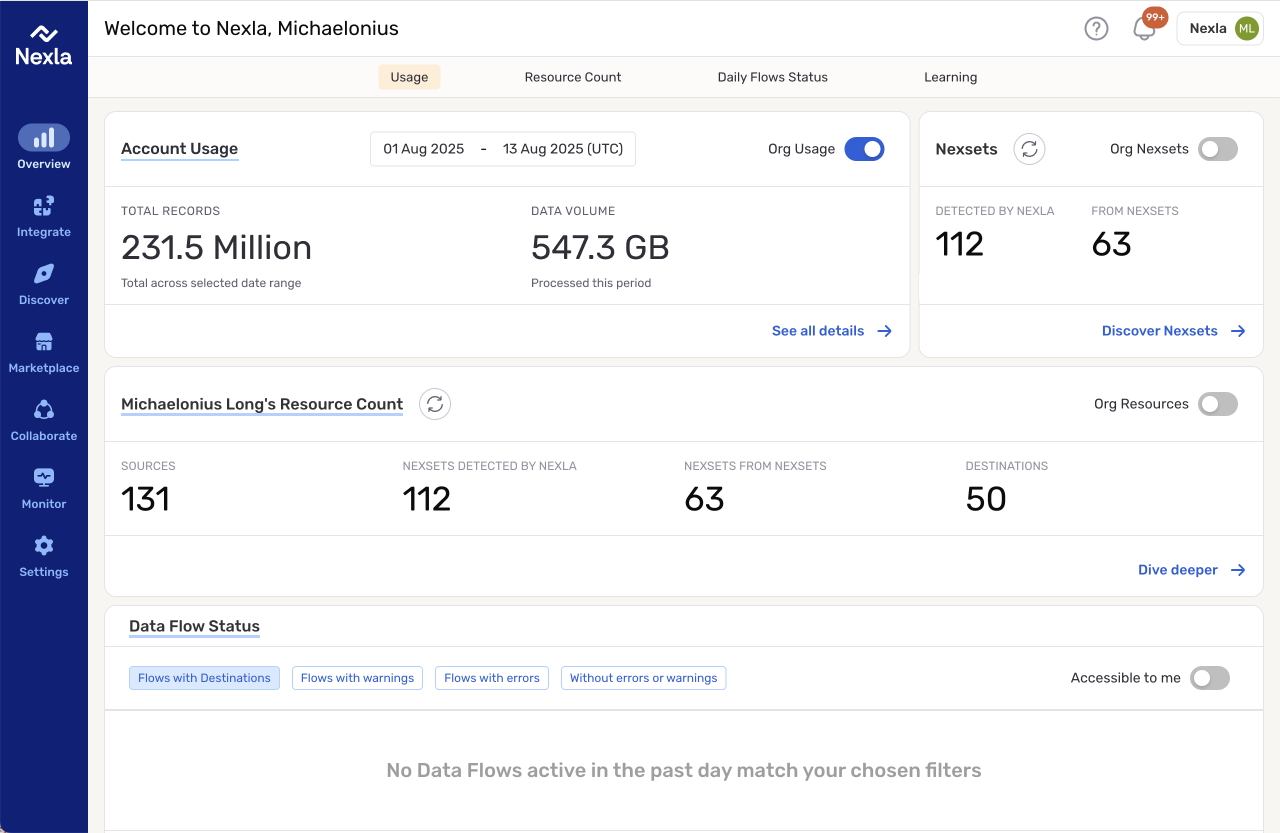 Previous overview page with repeated local toggles and a fragmented page model instead of one clear page-level context switch.